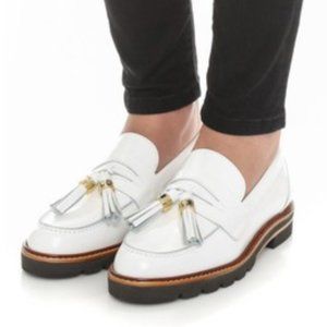 BNWOT STUART WEITZMAN MANILA WHITE LOAFERS
